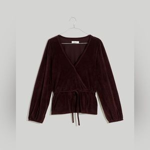 Madewell Women’s Plus Corduroy Tied Front Faux Wrap Top -2X